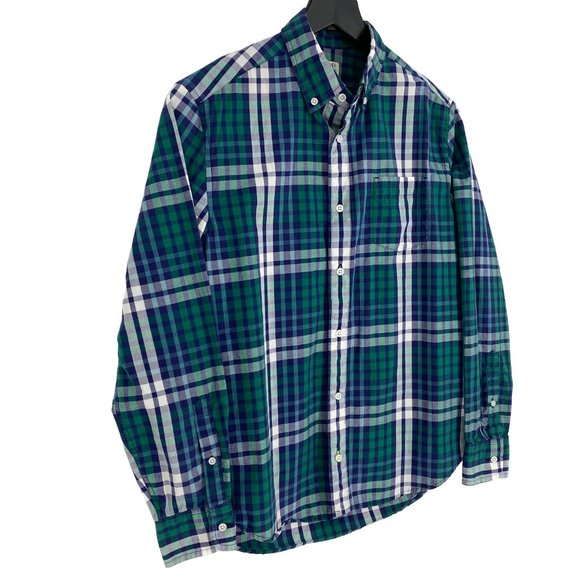 J.CREW RE-IMAGINED Indigo Plaid Tartan Long Sleeve Shirt - Picture 3 of 15